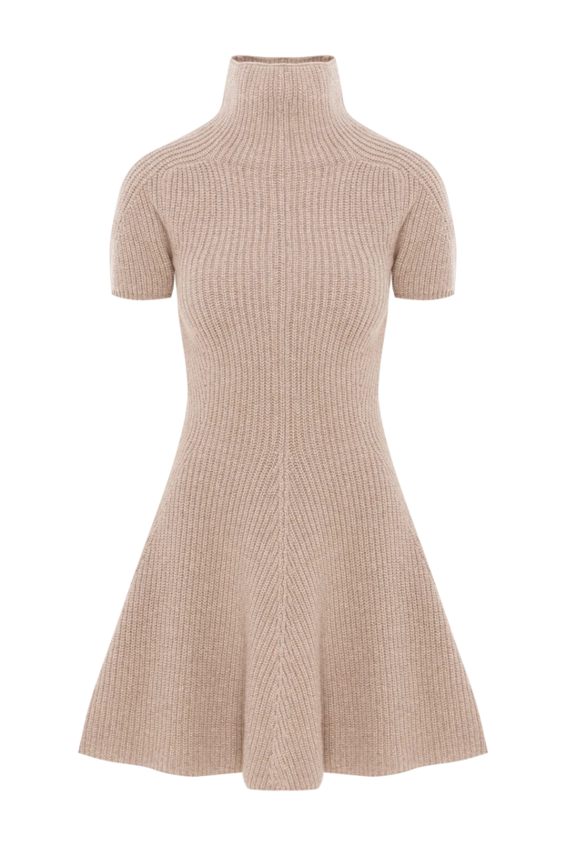 Қысқа жеңді бежевый түсті кашемир көйлек - фото 1