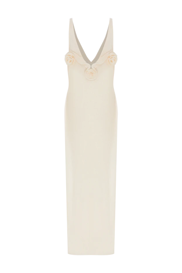 Биік аяқ киіммен крем түсті креп макси көйлек - фото 1