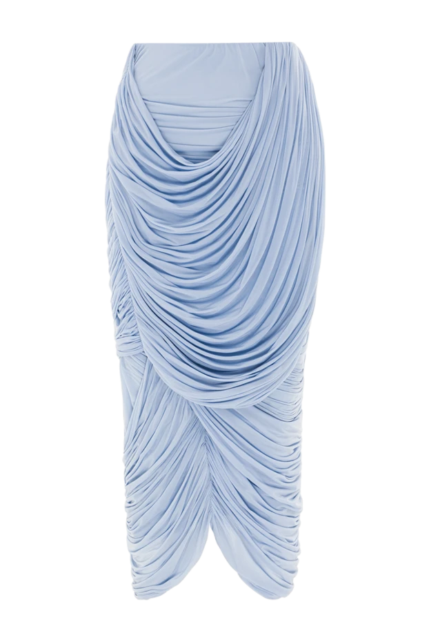 Юбка миди с драпировкой голубого цвета - фото 1