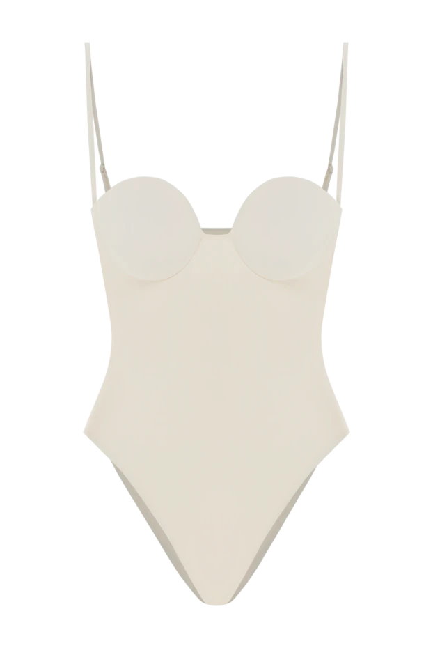 Light beige bodysuit with thin straps - photo 1