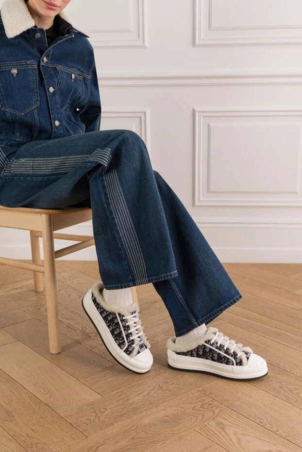 Мюли Walk'n' из хлопка с вышивкой и подкладкой из белого овчинного меха - фото 2