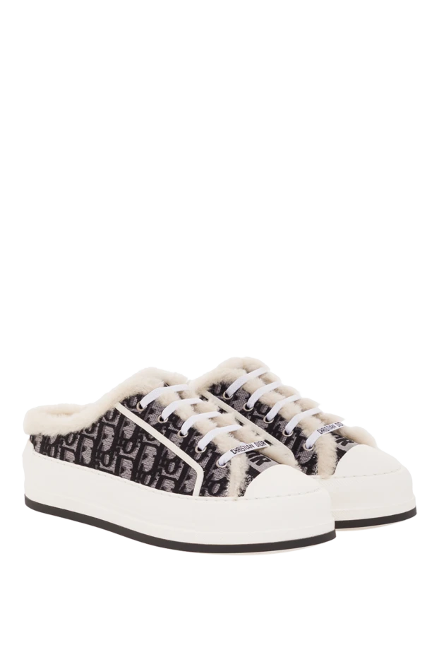 Dior кестеленген және ақ қой терісінен жасалған астары бар мақтадан жасалған қашырлар 192294 - фото 3