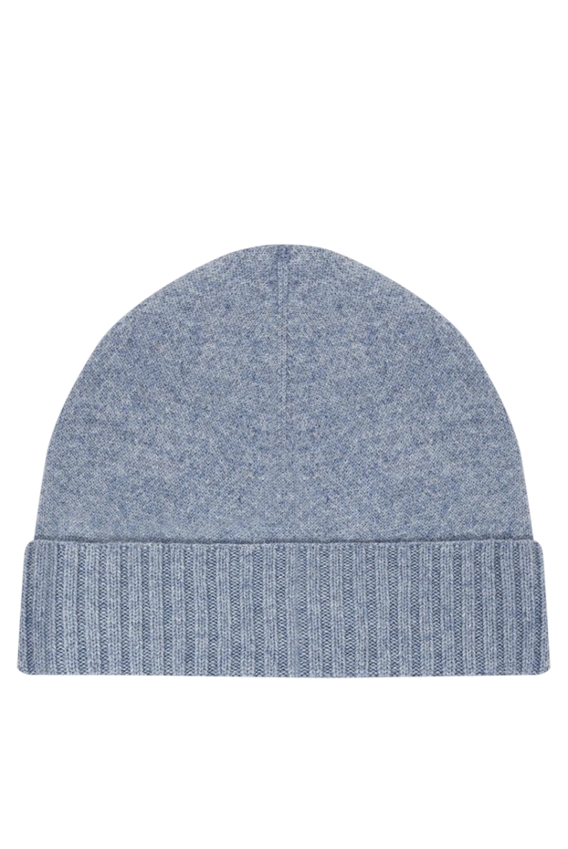 Light blue cashmere hat with a cuff - photo 1