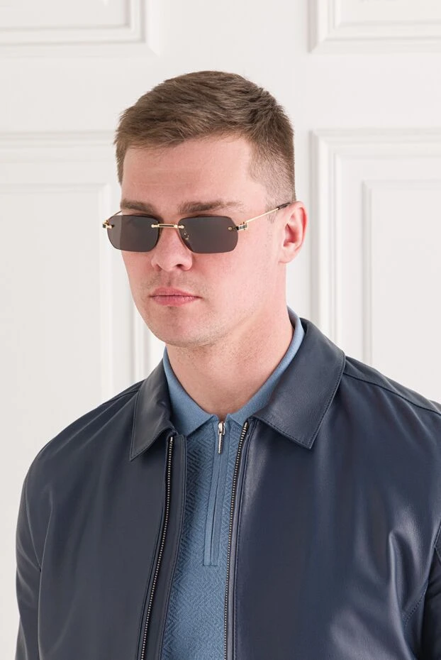 Қоңыр линзалары бар тікбұрышты пішінді жиексіз көзілдірік CT0498S - фото 2