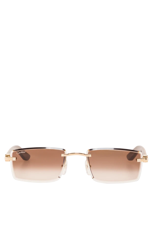 Солнцезащитные прямоугольные очки с заушниками из натурального дерева - фото 1