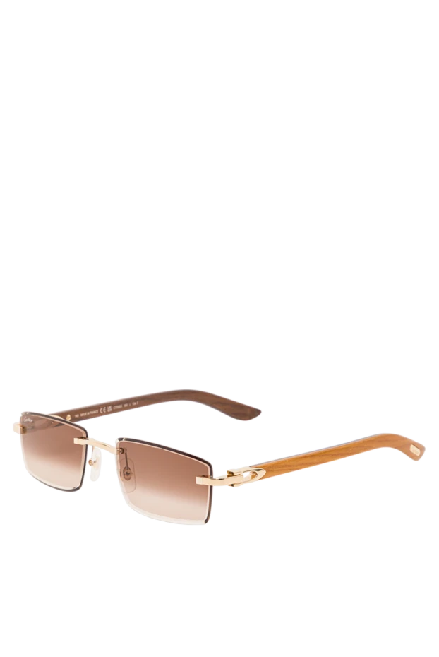 Солнцезащитные прямоугольные очки с заушниками из натурального дерева - фото 2