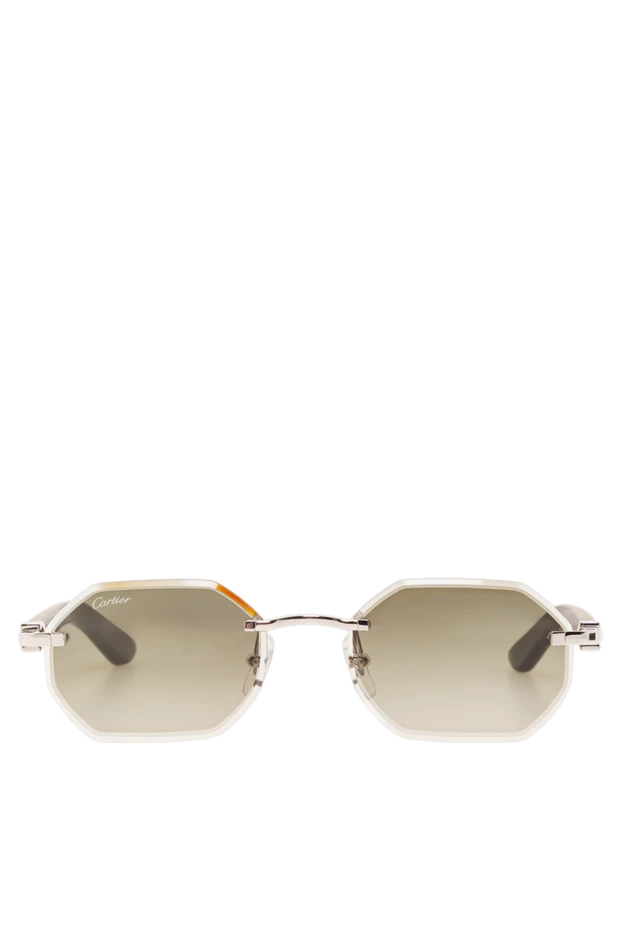 Солнцезащитные очки с оправой из металла и рога - фото 1