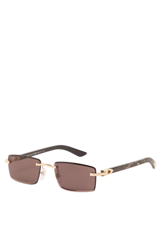 Мужские безободковые очки прямоугольной формы с заушниками из дерева - фото 2