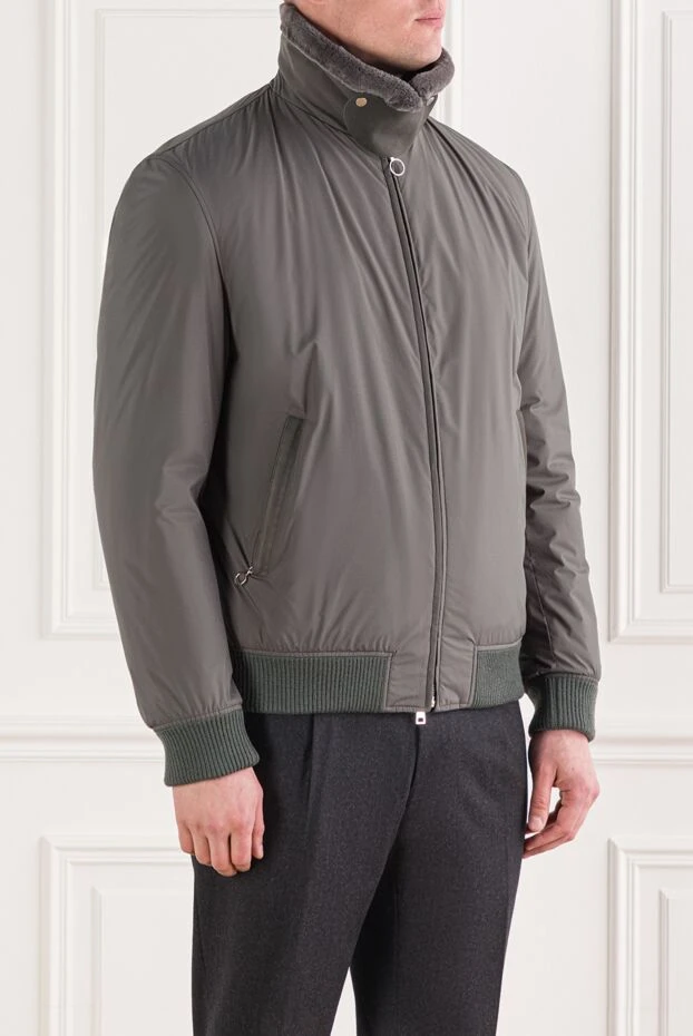 Seraphin бежевый бомбер с подкладкой из натурального меха 192354 - фото 3