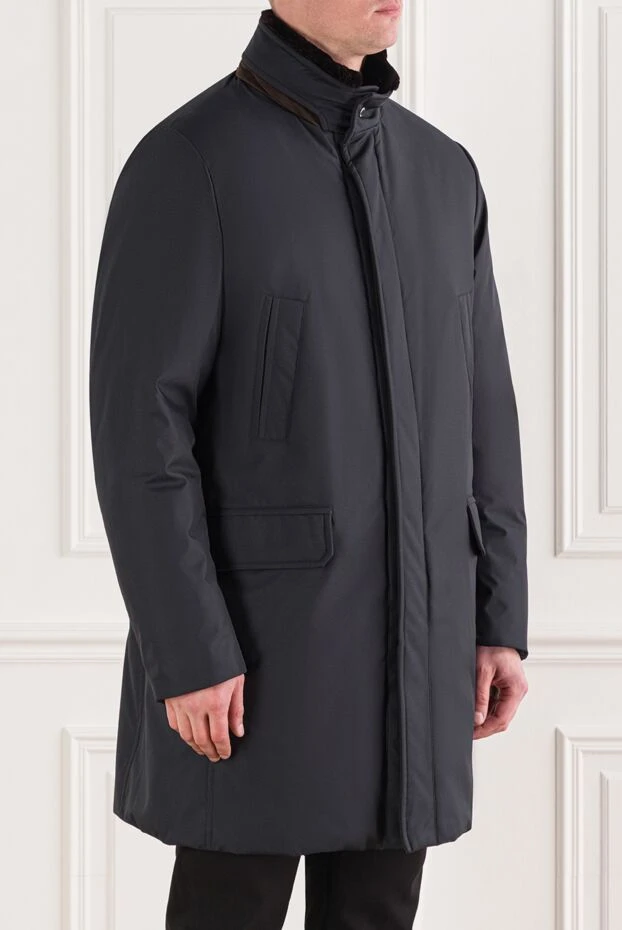 Moorer мужской пуховик с воротником-стойкой и отделкой из меха 192355 - фото 3