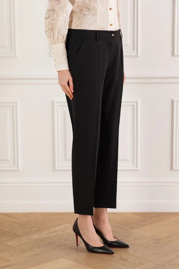 Dolce & Gabbana черные брюки kate из эластичного шерстяного полотна 192369 - фото 3