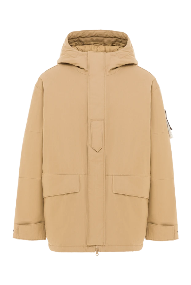 Киімге боялған, капюшоны бар жылу оқшаулағыш бежевый күртеше - фото 1