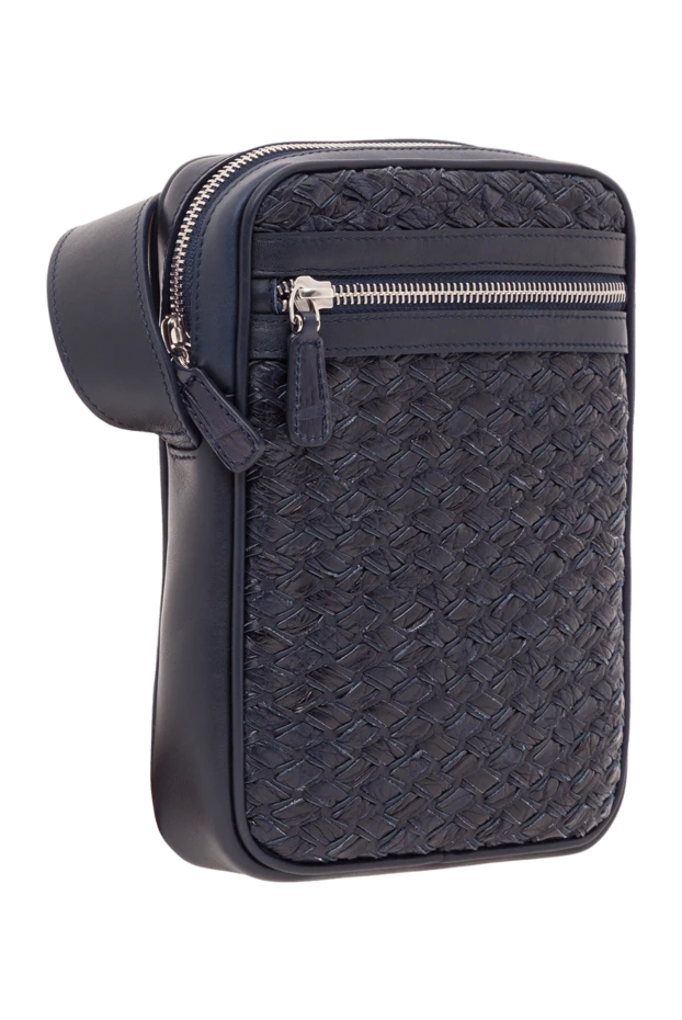 Tardini ерлерге арналған көк түсті тоқылған былғарыдан жасалған сөмке 192372 - фото 3