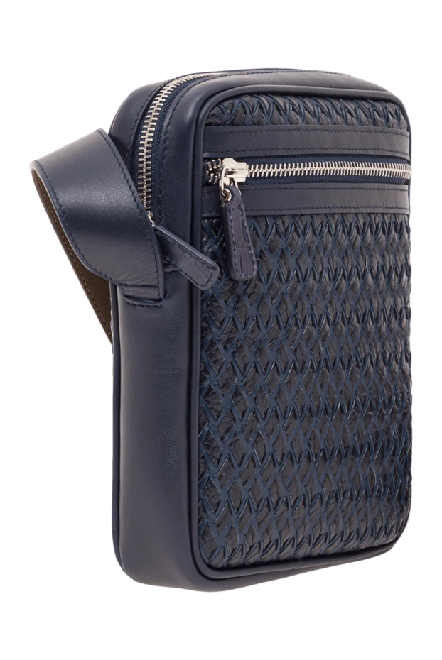 Tardini қою көк түсті ерлерге арналған тоқылған былғарыдан жасалған сөмке 192374 - фото 3