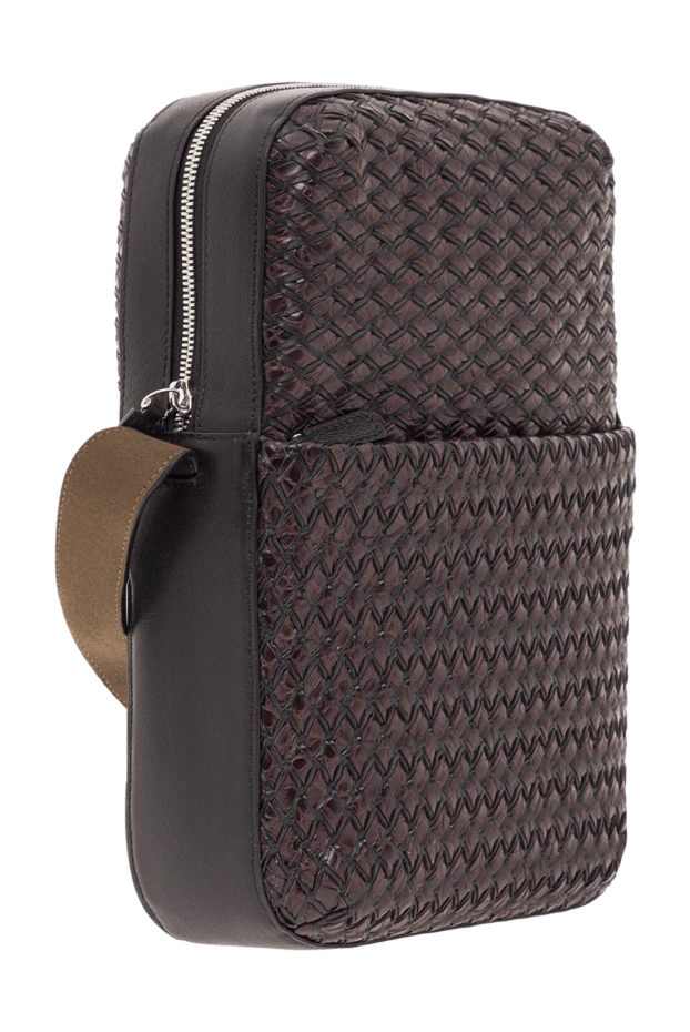 Tardini ерлерге арналған қоңыр тоқылған былғарыдан жасалған иыққа арналған сөмке 192377 - фото 3