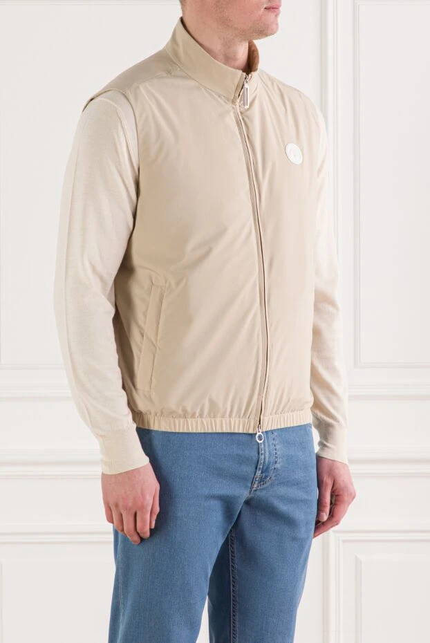 Stefano Ricci beige men's vest with a stand-up collar and a zipper 192409 - photo 3