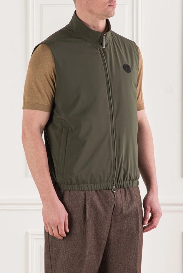 Stefano Ricci green men's vest with a stand-up collar and a zipper 192411 - photo 3