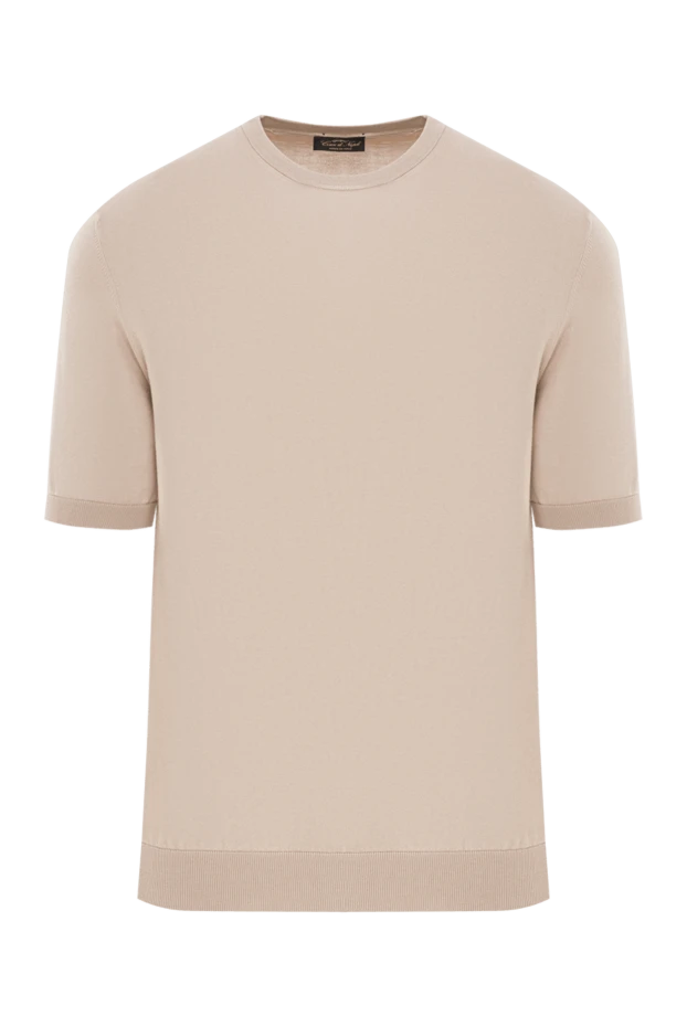 Short sleeve cotton jumper in a neutral beige shade - photo 1