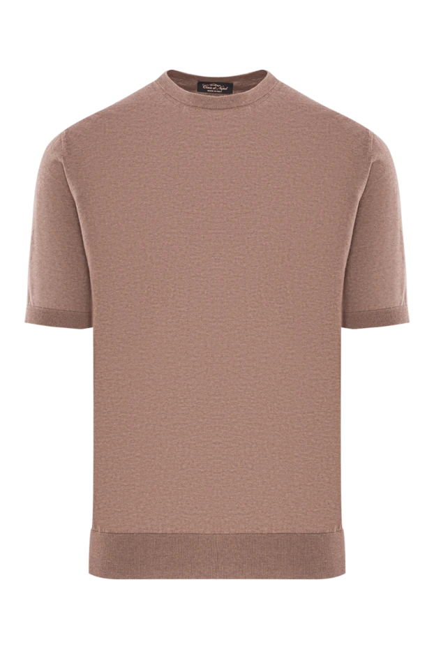 Қоңыр мақтадан жасалған қысқа жеңді свитер - фото 1