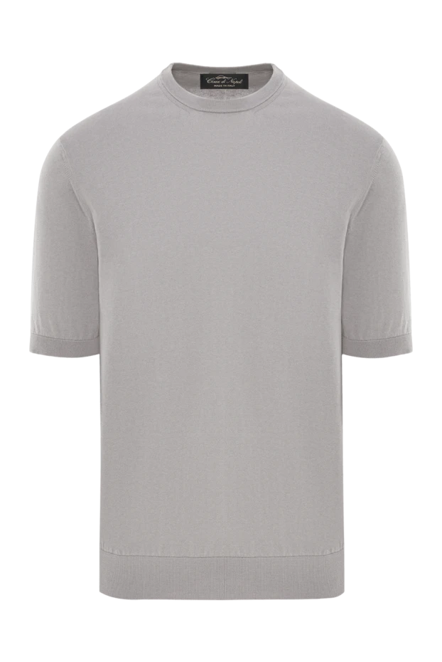Cesare di Napoli light grey short sleeve cotton jumper 192439 - photo 1