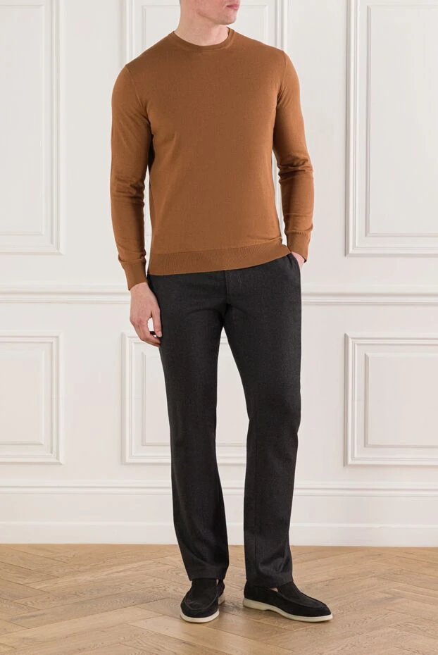 Brown thin cotton jersey jumper - photo 2