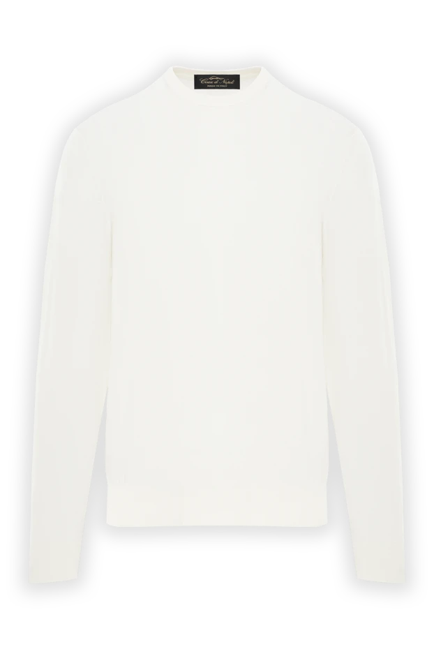 Milk-colored long-sleeved knitted jumper - photo 1