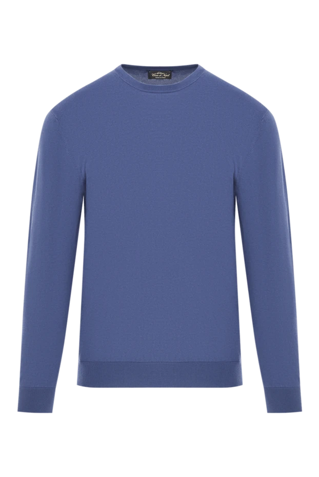 A simple cotton jumper with elastic cuffs, blue - photo 1