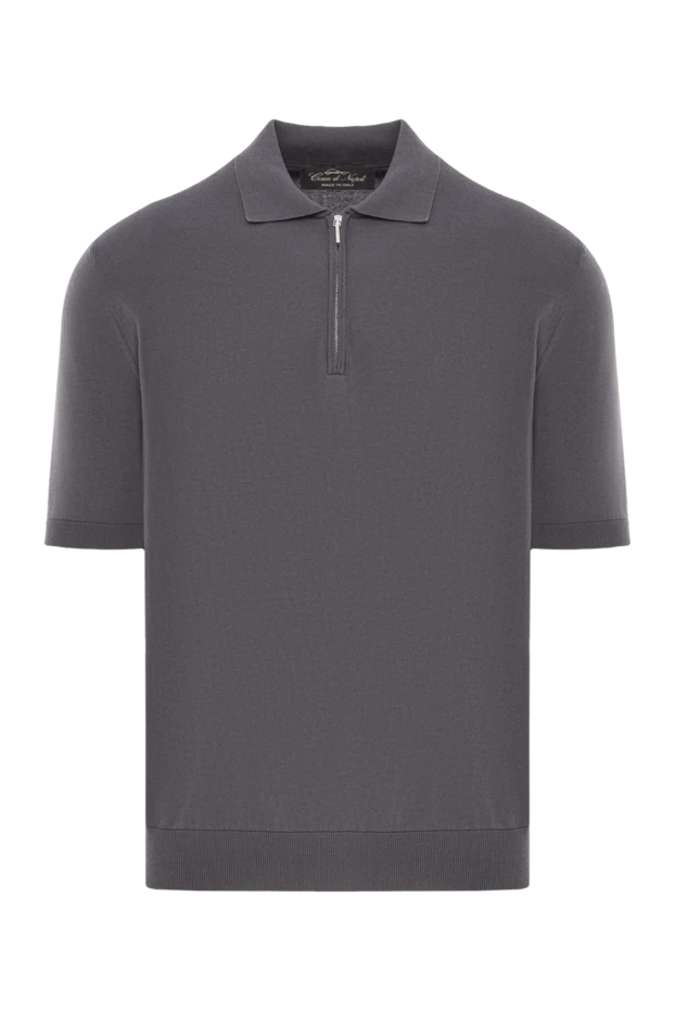 Men's grey polo shirt made of high-quality soft cotton - photo 1