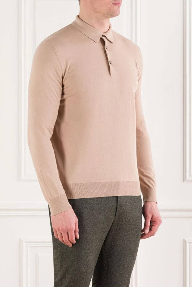 Cesare di Napoli базовая модель поло из мягкого хлопкового полотна на пуговицах 192480 - фото 3