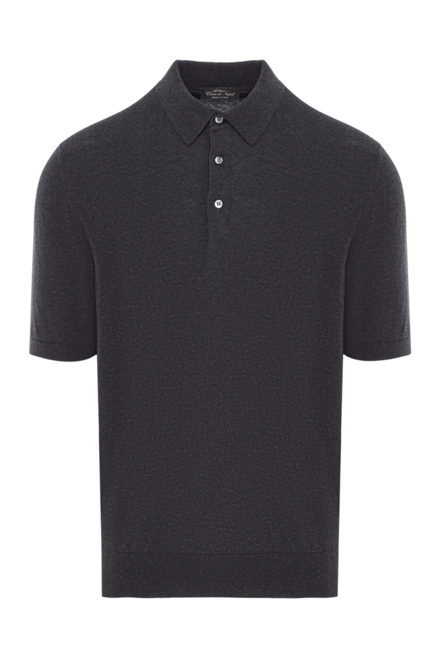 Men's dark gray button-down polo shirt - photo 1