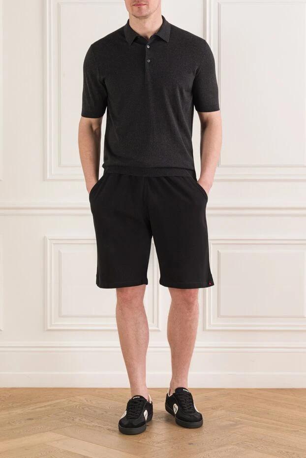 Men's dark gray button-down polo shirt - photo 2