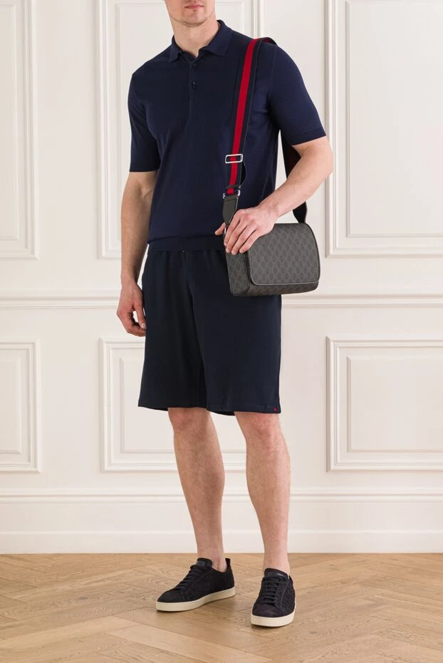 Cesare di Napoli ерлерге арналған түймелері бар қою көк түсті поло жейдесі 192493 - фото 2