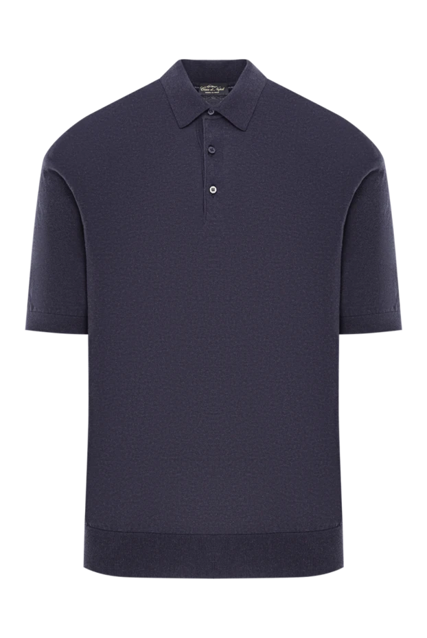 Қою көк түсті мақтадан жасалған түймелі поло футболкасы - фото 1