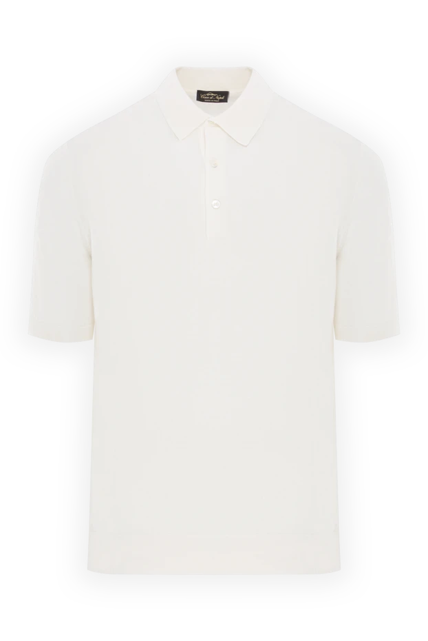 Men's white short sleeve polo shirt - photo 1