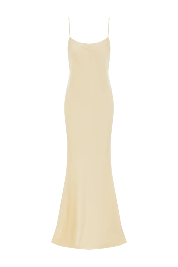 Ninfea бежевый түсті атлас макси көйлек, спагетти бауларымен - фото 1