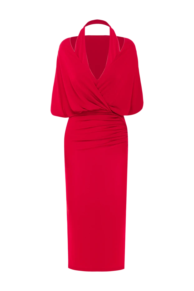 Annie red hooded midi dress with open back - photo 1