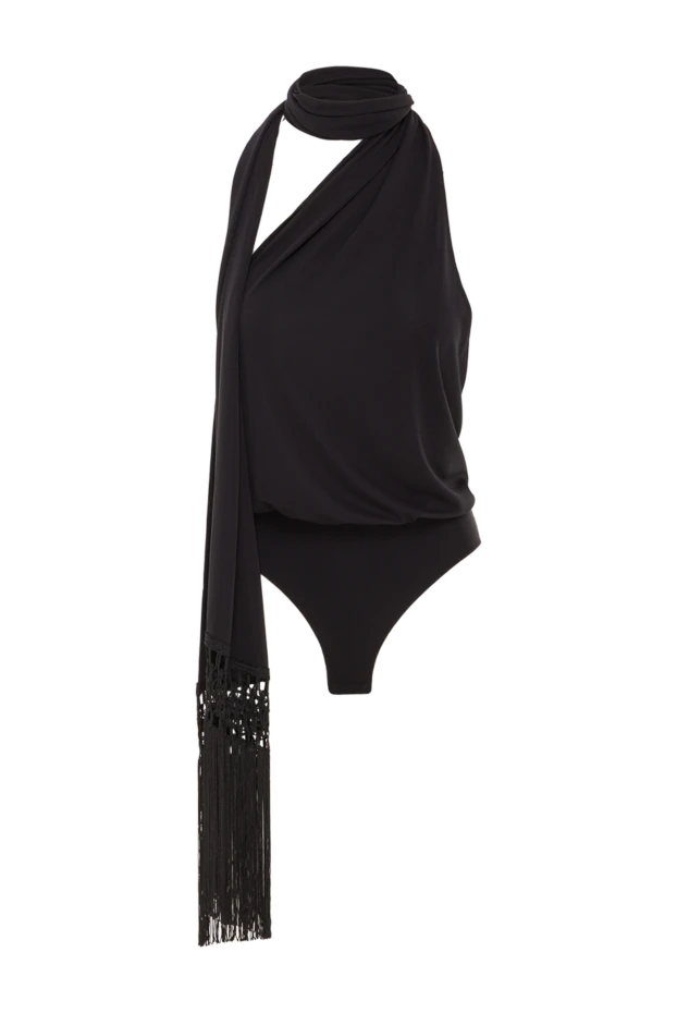 Alba black jersey fringed bodysuit - photo 1