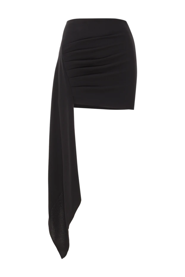 Мини-юбка Amanda из черного крепа с длинной декоративной вставкой - фото 1