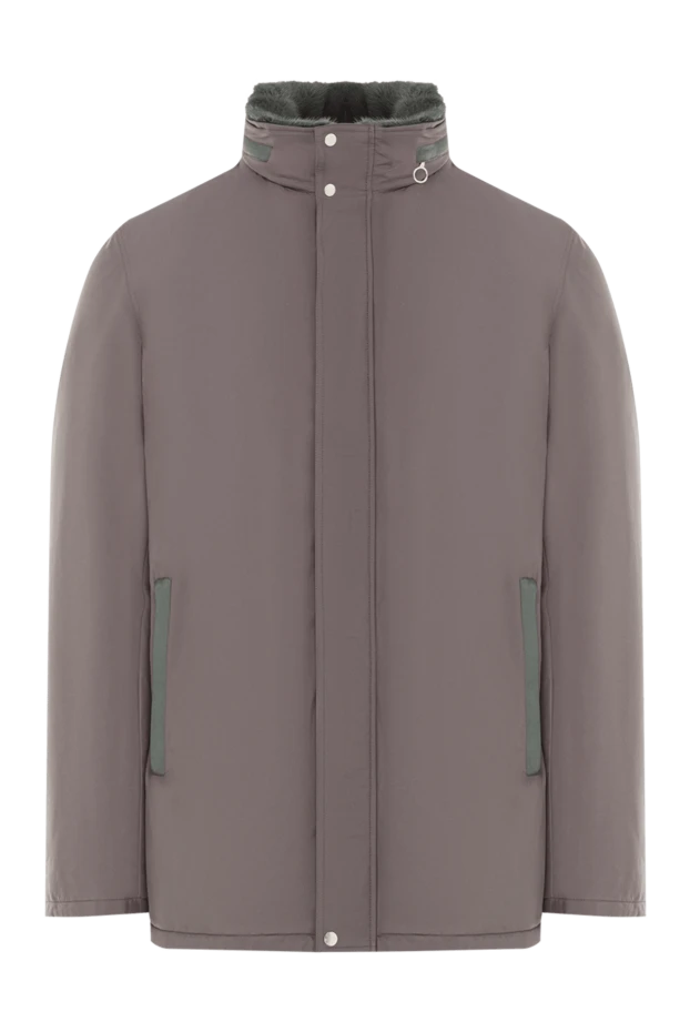 Parka with a high stand-up collar trimmed with fur - photo 1