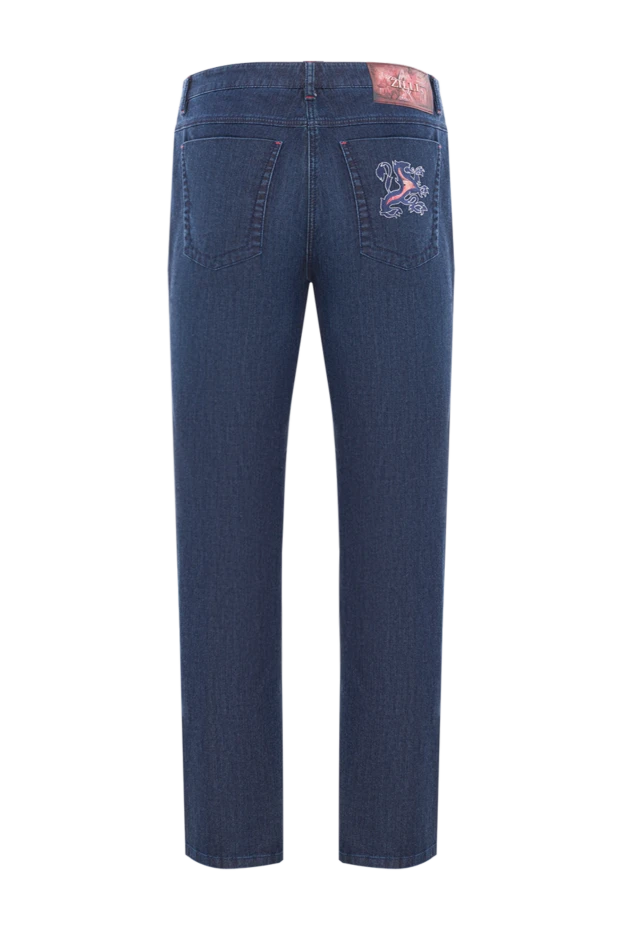 Zilli мужские джинсы из хлопка с вышивкой льва синего цвета 192536 - фото 2