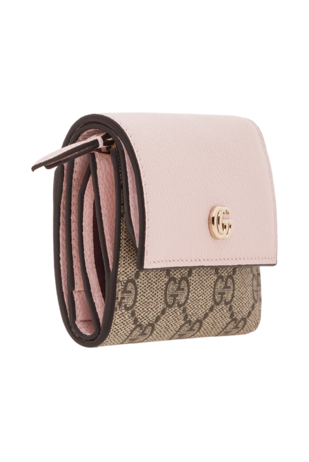 Gucci двухцветный розово- бежевый мини-кошелек gg marmont
 192541 - фото 3