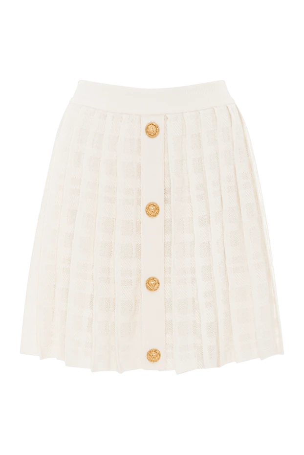 Короткая плиссированная юбка из клетчатого белого трикотажа
- фото 1