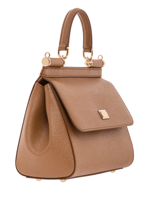 Dolce & Gabbana сицилия дофинінен жасалған кішкентай қоңыр бұзау терісінен жасалған сөмке 192551 - фото 3