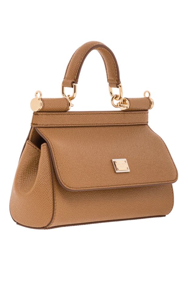 Dolce & Gabbana қоңыр дофин бұзау терісінен жасалған сицилия мини сөмкесі 192554 - фото 3