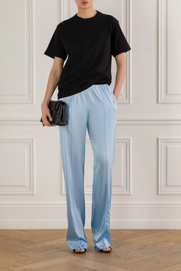 Gucci черная футболка из хлопкового джерси с вышивкой 192556 - фото 2