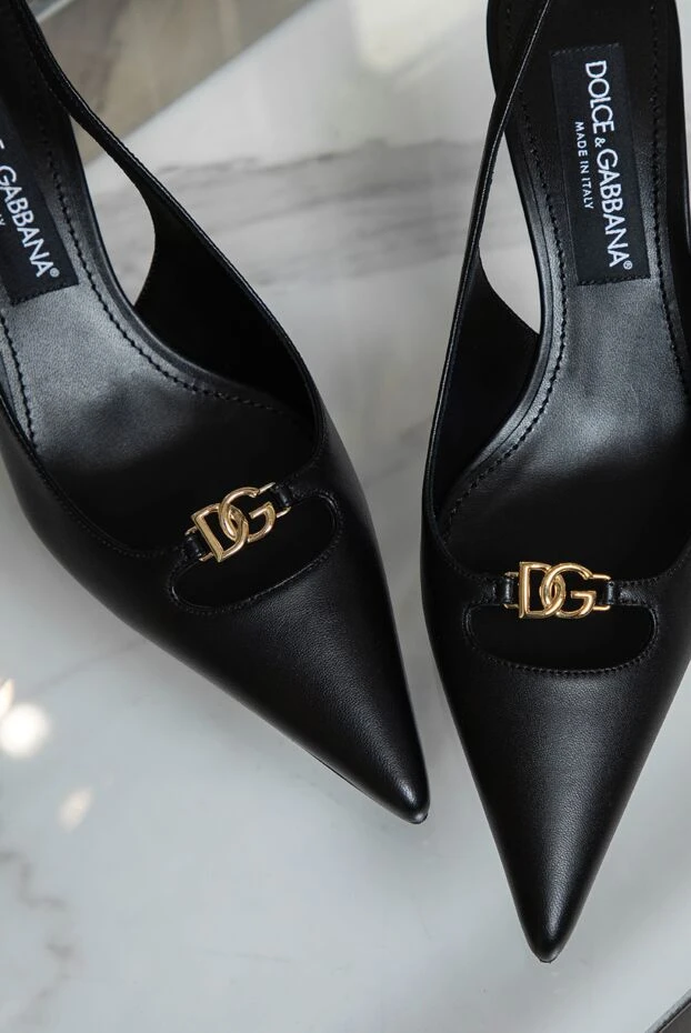 Dolce & Gabbana lollo қара жібек наппа былғарыдан жасалған белдемшелі аяқ киім 192563 - фото 3