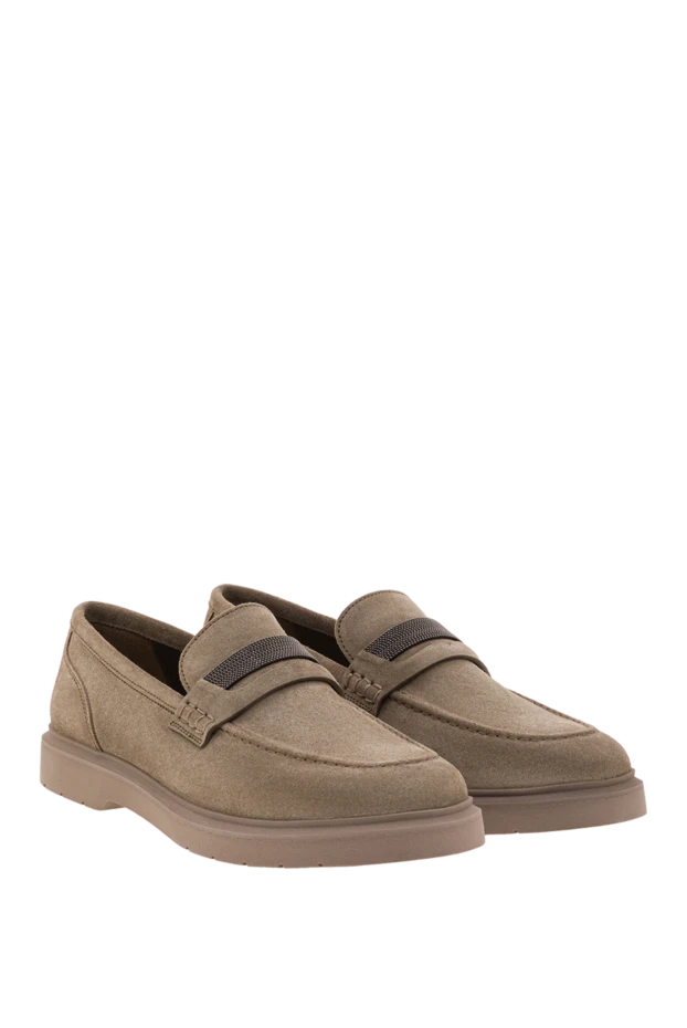 Brunello Cucinelli әйелдерге арналған замша түсті тоқылған моншақ тізбегі бар лоферлер 192572 - фото 3