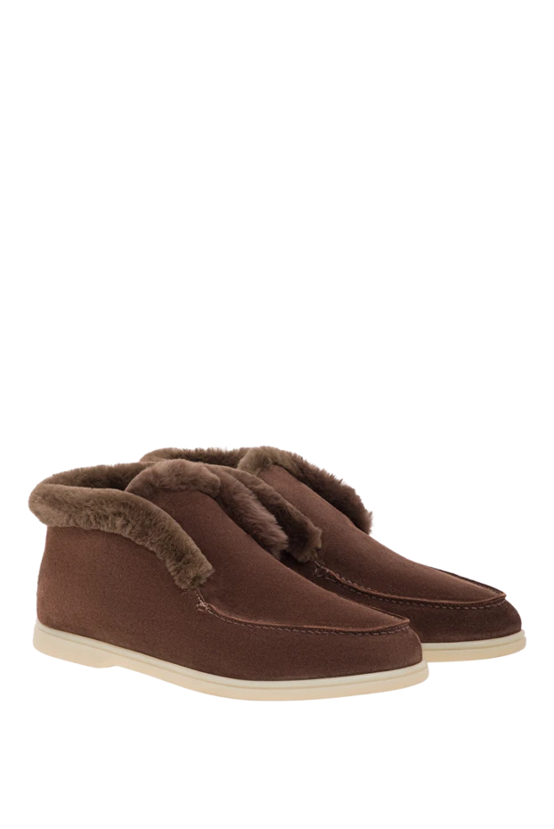Fleur de Paris коричневые замшевые дезерты с меховой подкладкой 192583 - фото 2