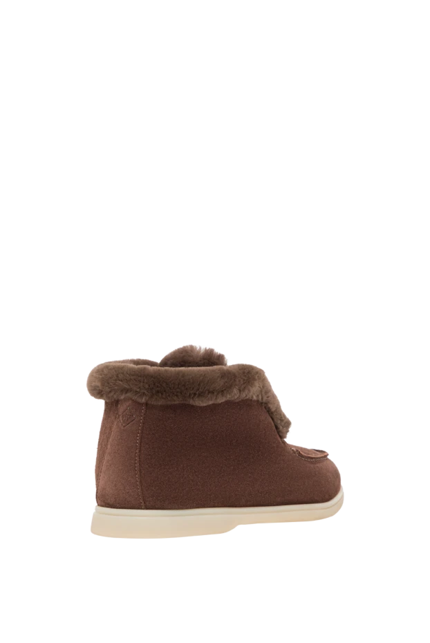 Fleur de Paris коричневые замшевые дезерты с меховой подкладкой 192583 - фото 3