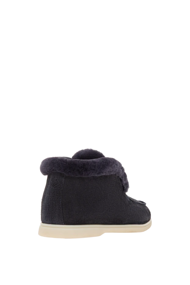 Fleur de Paris синие замшевые дезерты с меховой подкладкой 192584 - фото 3
